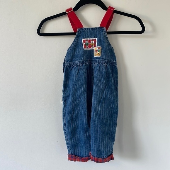 Vintage OshKosh B'Gosh Denim Overalls 24 Months Baby’s Unisex Blue Pinstripe - Picture 2 of 11
